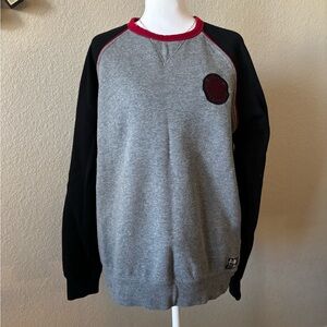 Fox Crewneck Sweater in Gray and Black with Red Details